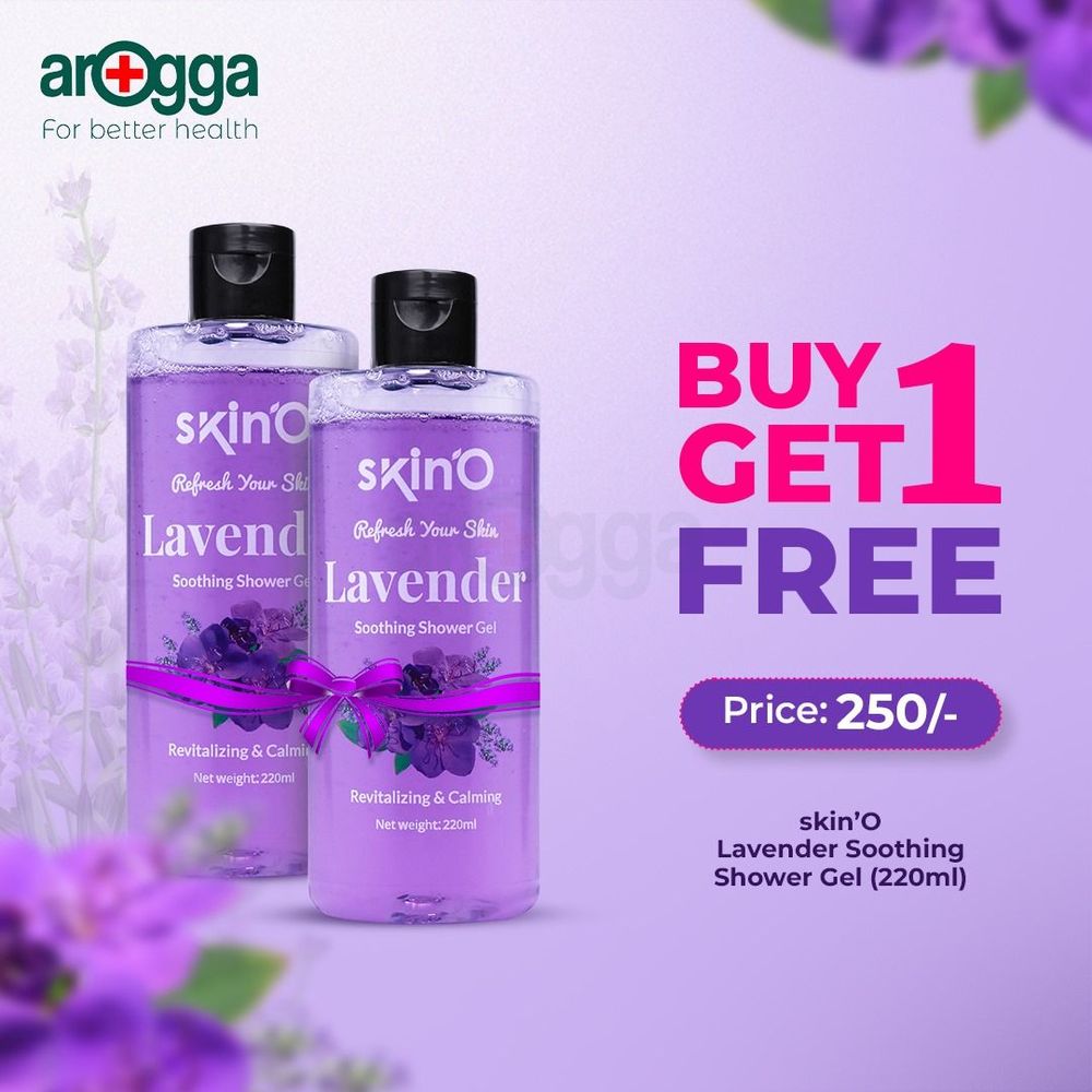 Buy 1 SkinO Lavender Soothing Shower Gel 220ml & Get 1 Free
